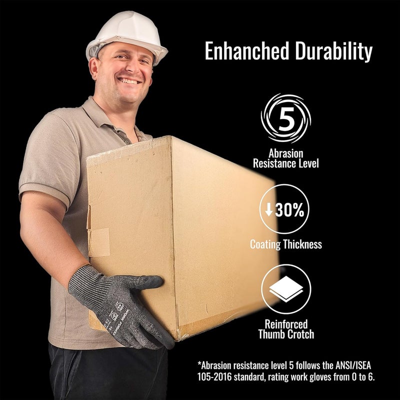 FORMULA 2/5 Pack Snug Fit Cut Resistant Gloves, ANSI A4, XS-3XL, Men/Women, Metal/Glass/Wood/Box Cutting, Fishing, HVAC - Image 4